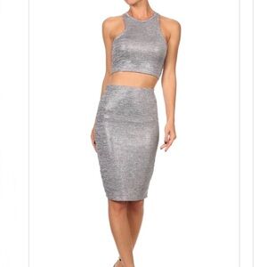 TDC | Waynette Metallic 2 Piece Skirt Set​